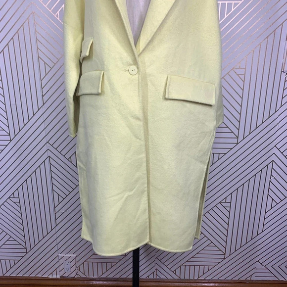 Zara‎ Oversized Wool Blend Coat Jacket in Yellow Blogger Fav Size US Small - Picture 4 of 12